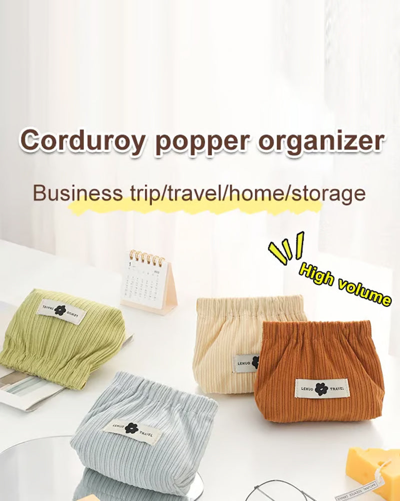 Corduroy Elastic Hair Tie Organizer