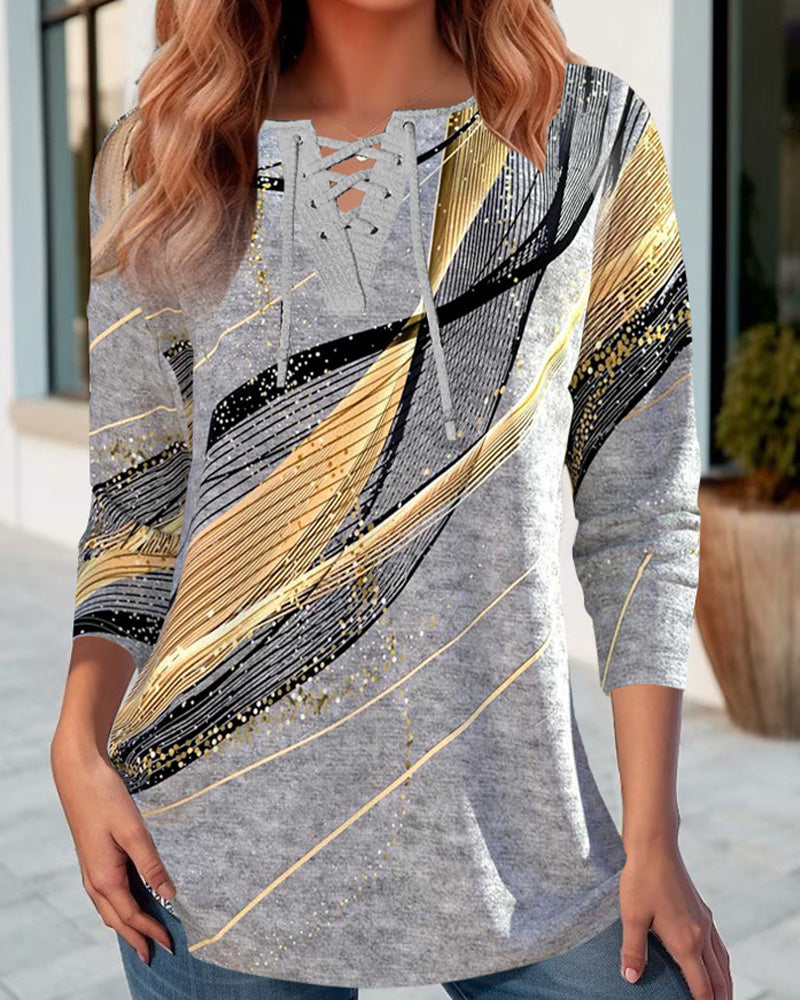 Creative striped print top