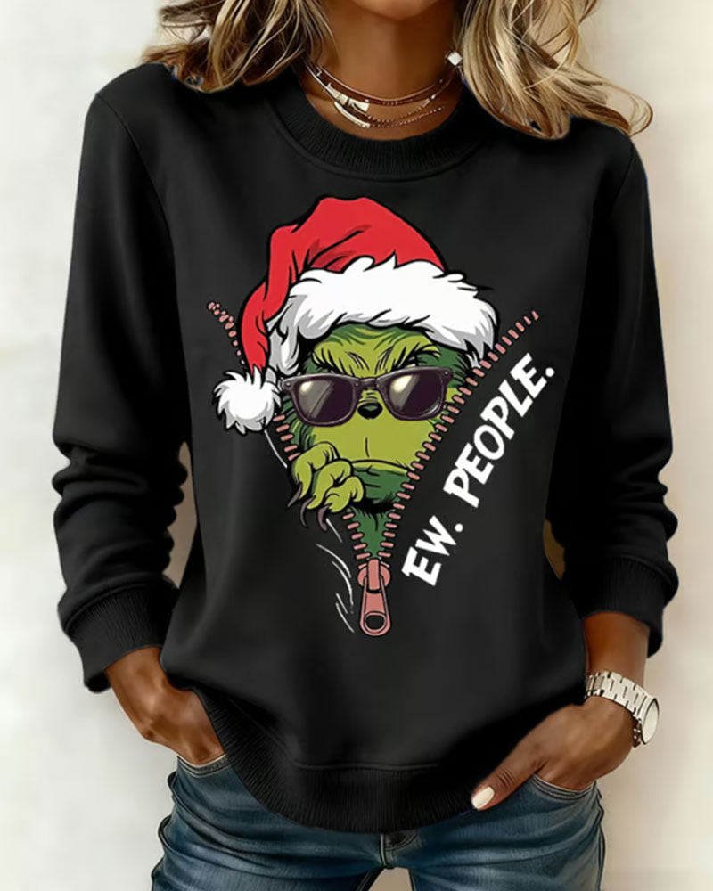 Christmas Printed Casual Sweatshirt