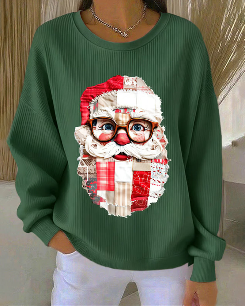 Christmas Print Round Neck Sweatshirt