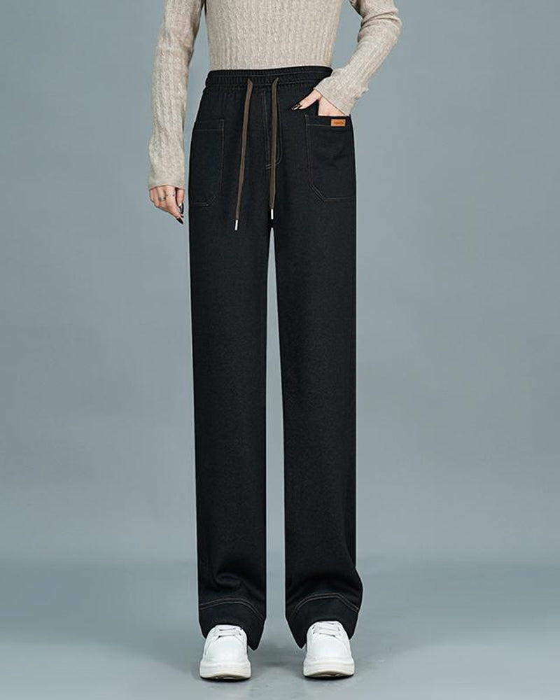 Loose-Fitting High-Waisted Slimming Wide-Leg Pants