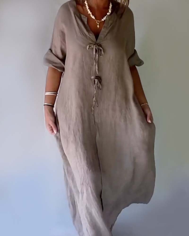 Solid Color Simple Loose Dress