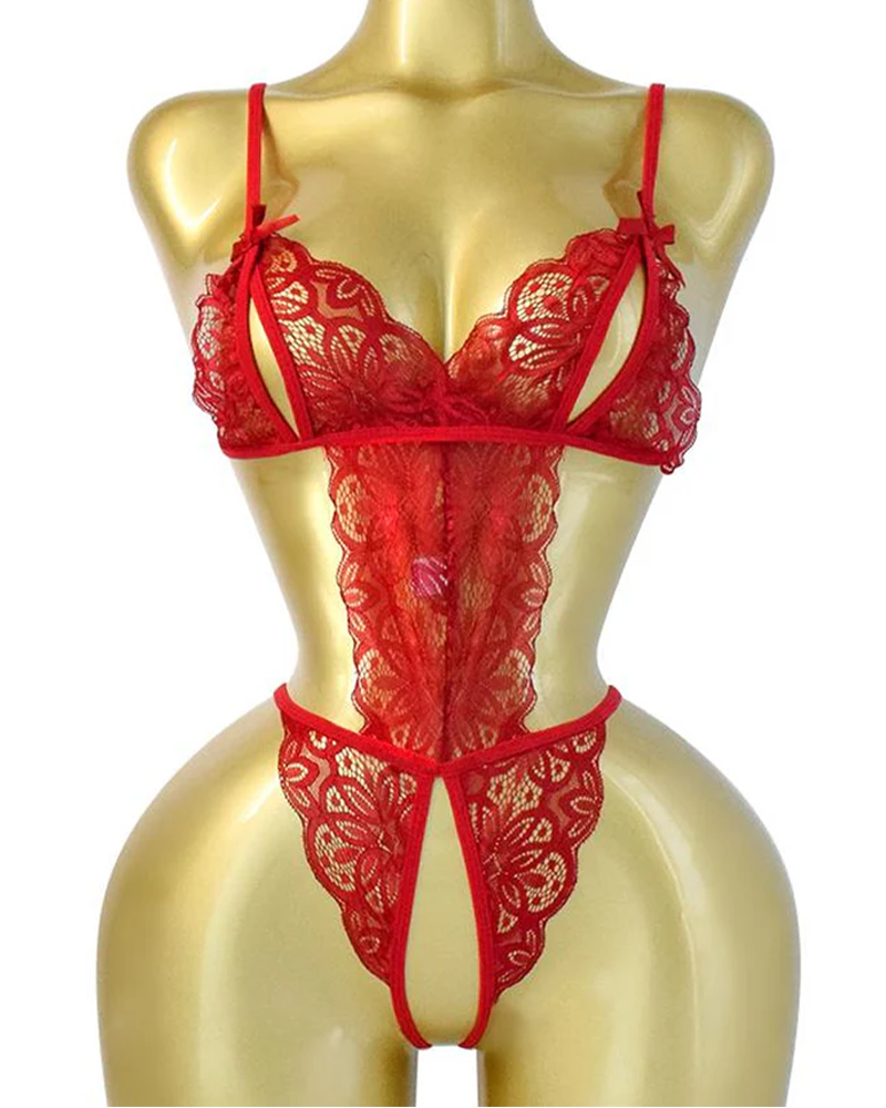 Lace Bowknot One-Piece Sexy Lingerie