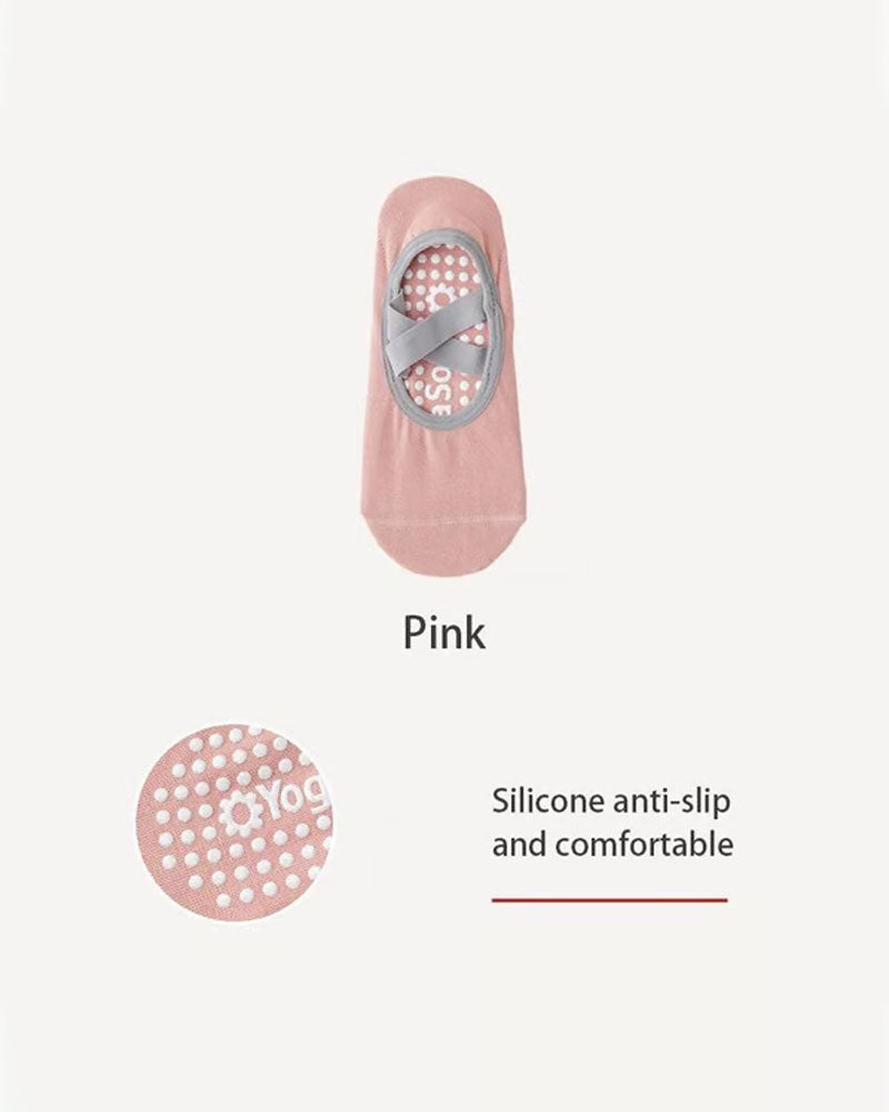 Women's No-Show Socks for Pilates & Workout - Non-Slip Silicone Grip, Breathable & Moisture-Wicking (Yoga/Dance/Indoor Activities)