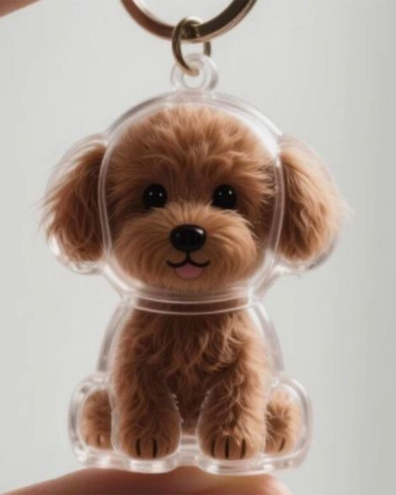 Dog Hair Keepsake Keychain - Memory Capsule Pendant