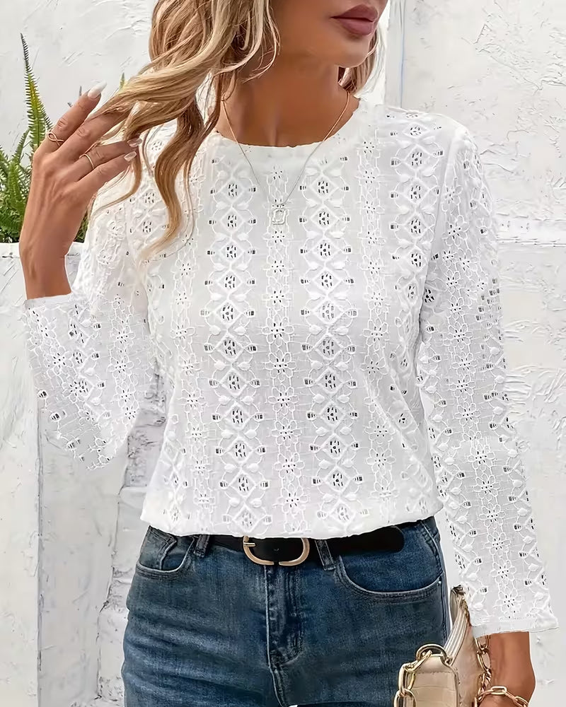 Hollow Round Neck Fashionable Top