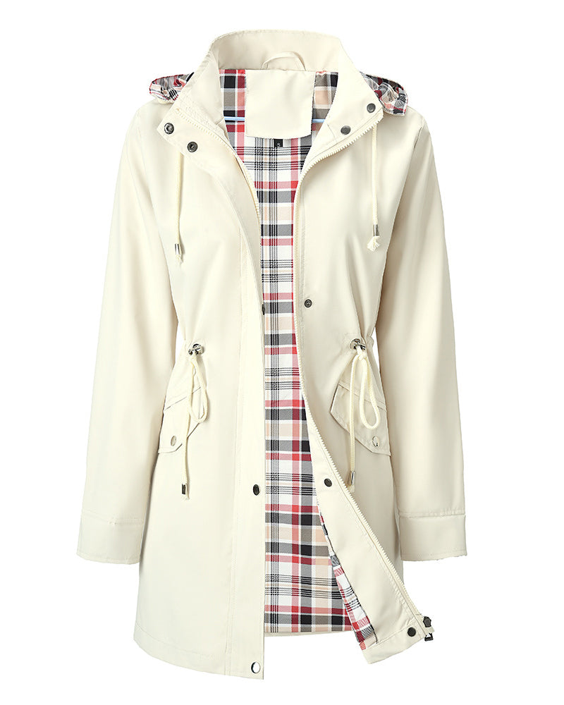 Women Waterproof Long Hooded Trench Coats