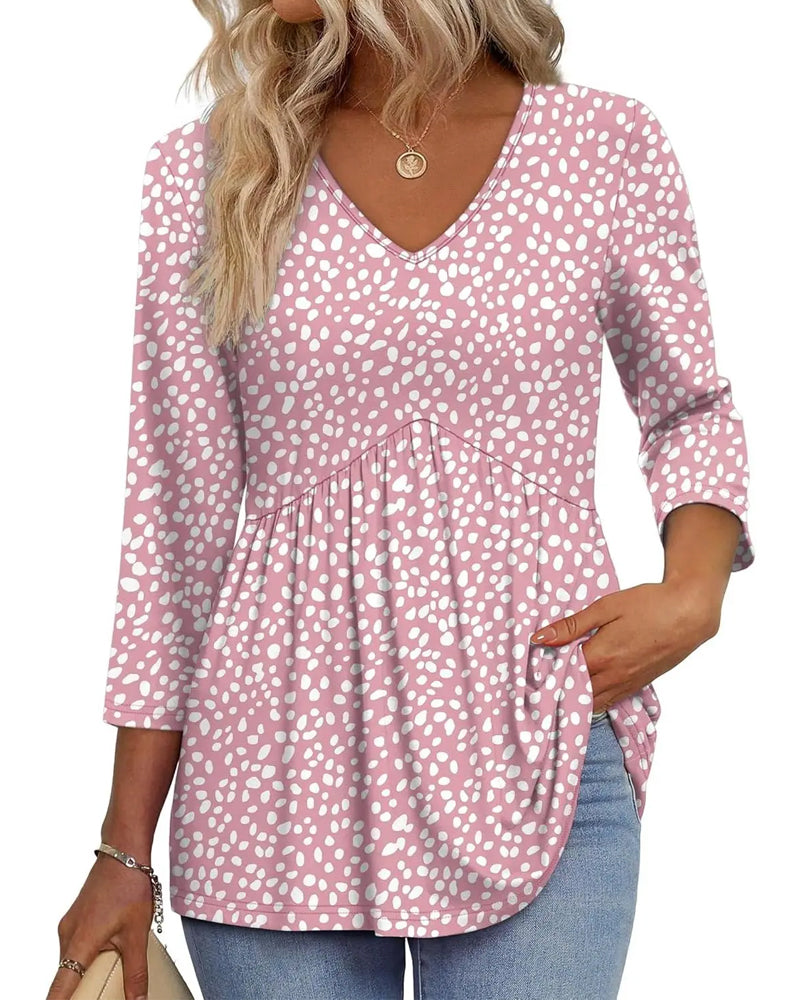 Loose Three-Quarter Sleeve Casual Blouse