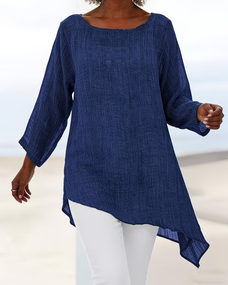 Irregular Long-Sleeved Lightweight T-Shirt