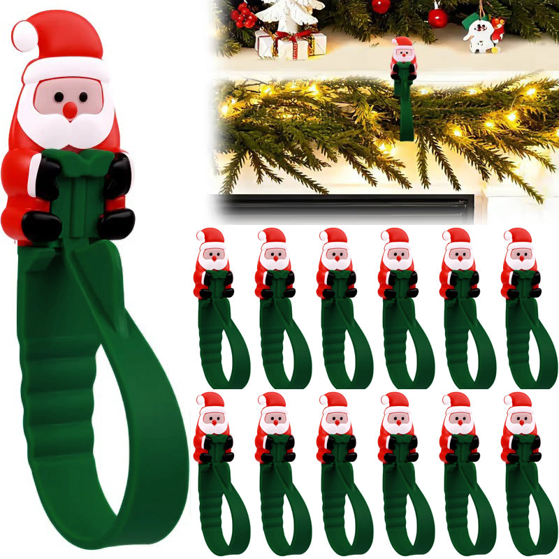 🎄🎅 Santa Claus Adhesive Hooks (12-Pack) — no drills, no nails, just peel, stick, and hang