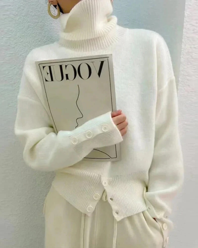 Turtleneck solid color gentle sweater