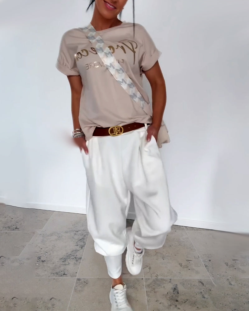 Fashion Solid Color Cropped Pants