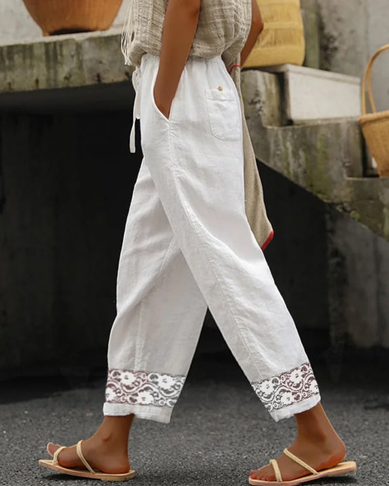 Cropped Lace Ankle Pants