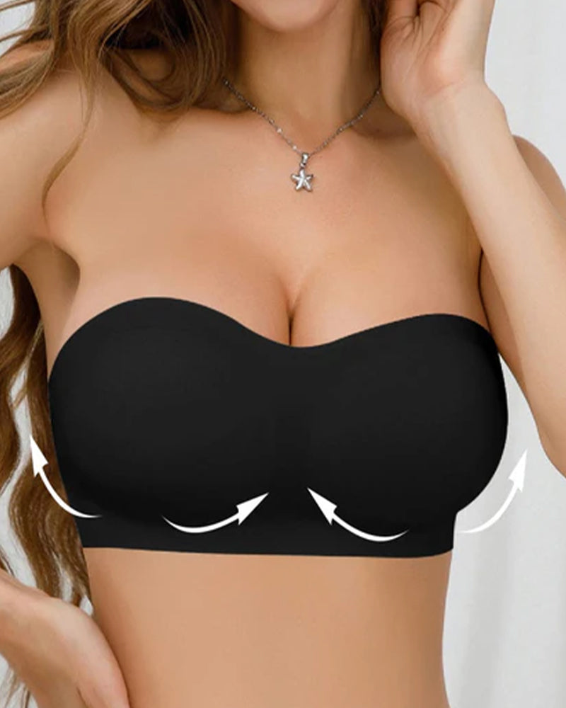 Strapless Wireless Bra with Crossover Side Closure