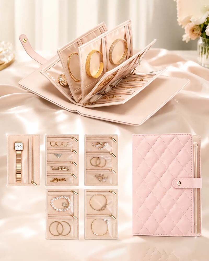 Luxury Quilted Cream Travel Organizer Easy Access Compartments Waterproof Gift For Her