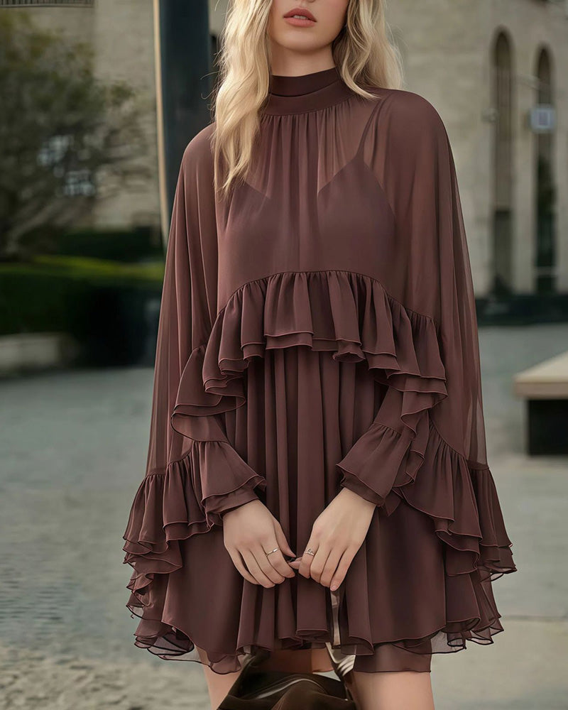Elegant Chiffon Camisole Dress Two-Piece Set