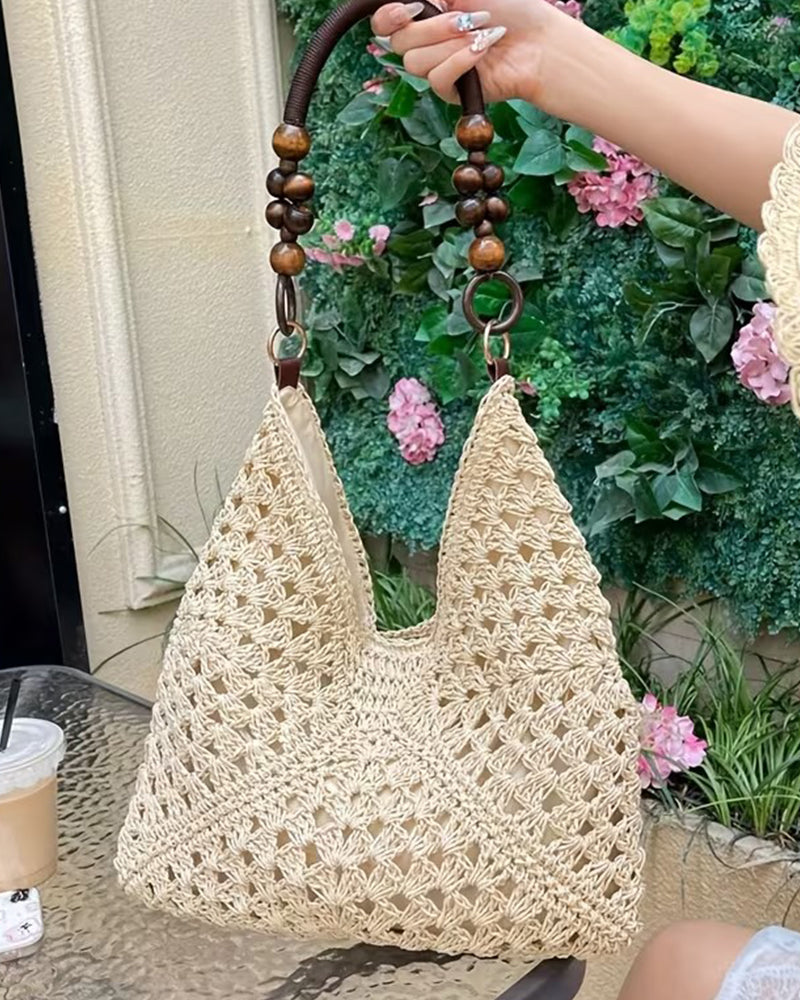 One Shoulder Straw Bag