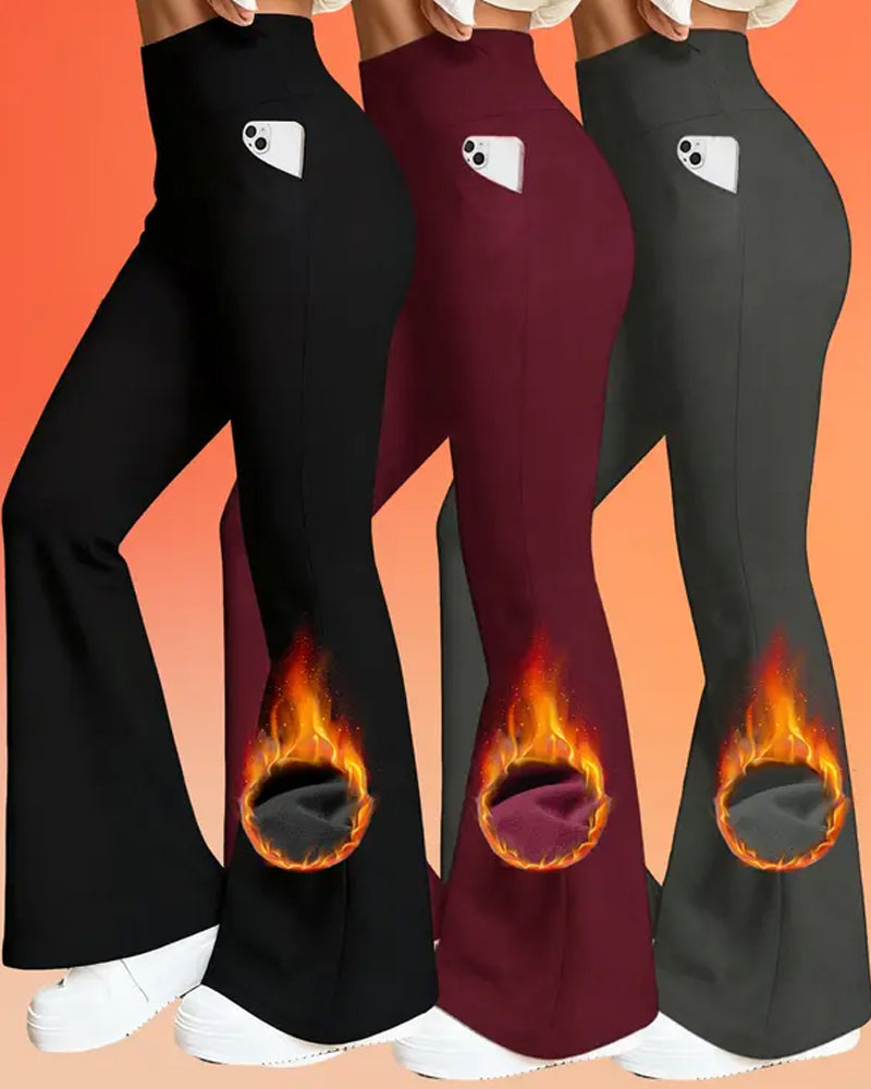 Brushed Fleece Flared Yoga Pants
