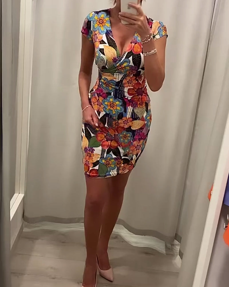 Deep V slim sexy dress