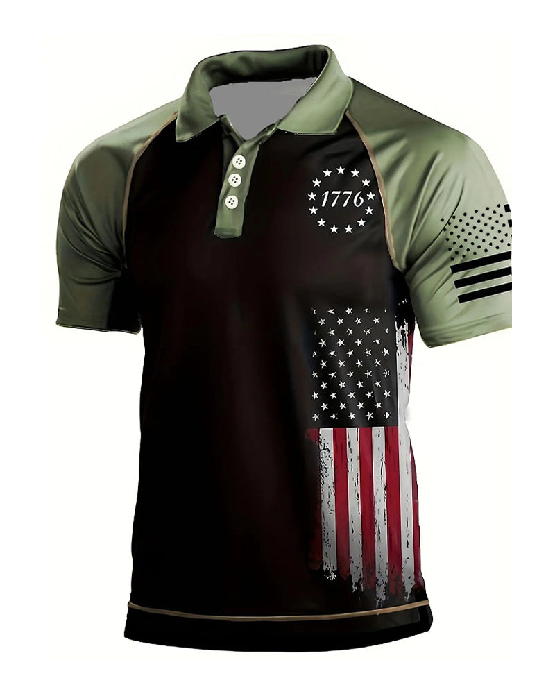 Men's Lapel Short Sleeve T-Shirt