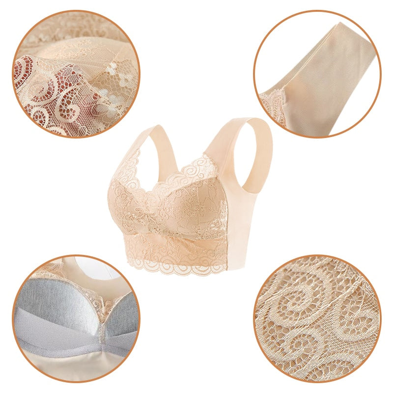 Seamless Push Up Wireless Lace Bra