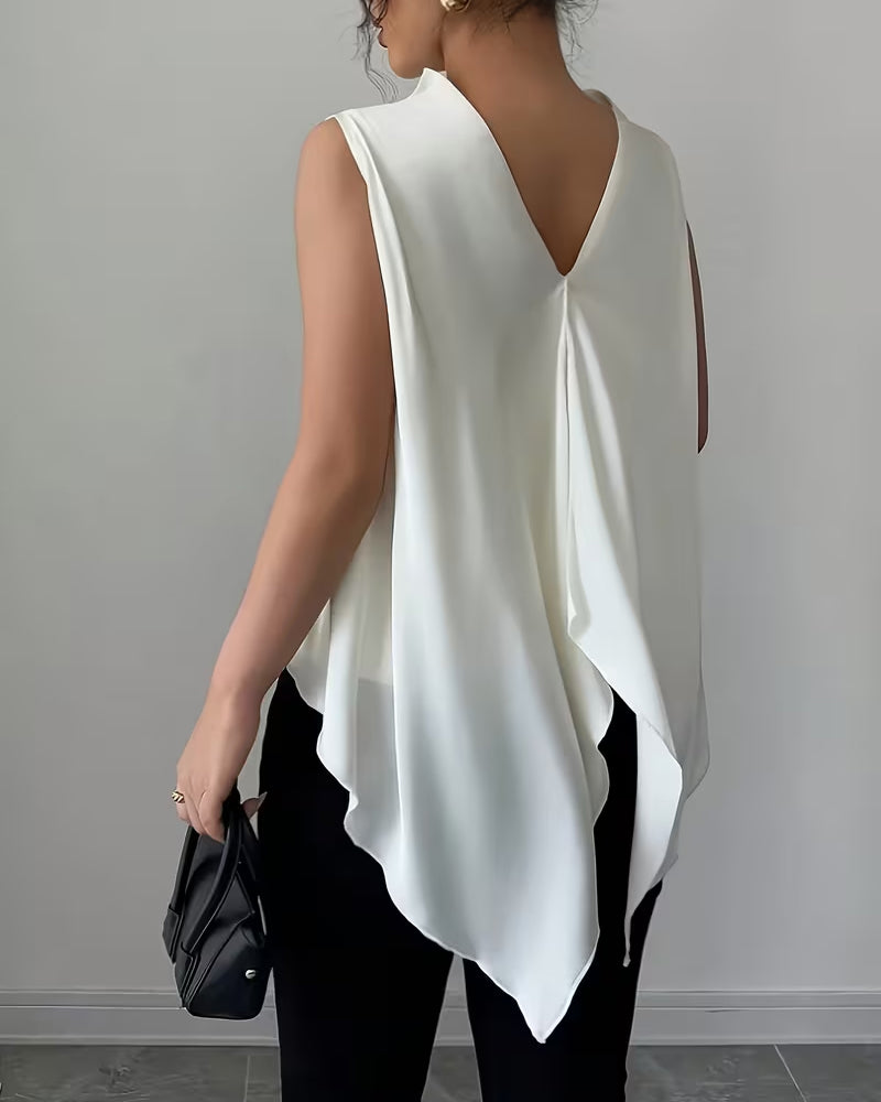 Asymmetrical V-back Design Tank Top