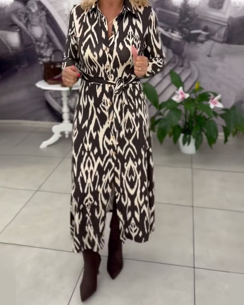 Geometric-Print Dress