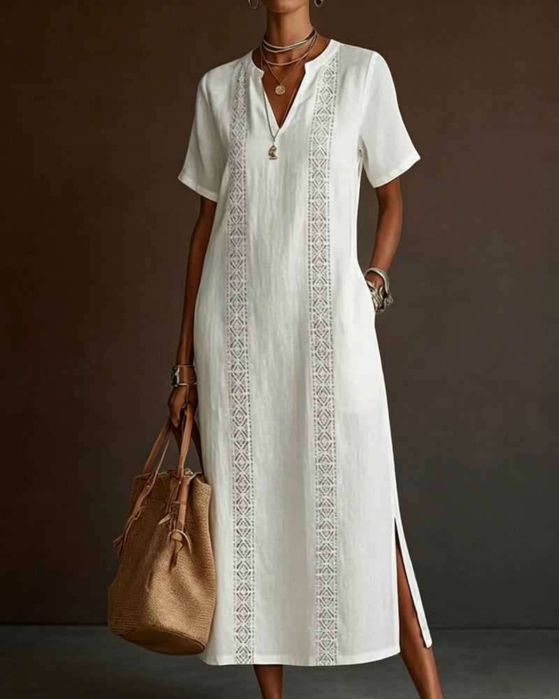 Casual Solid Color Slit Dress
