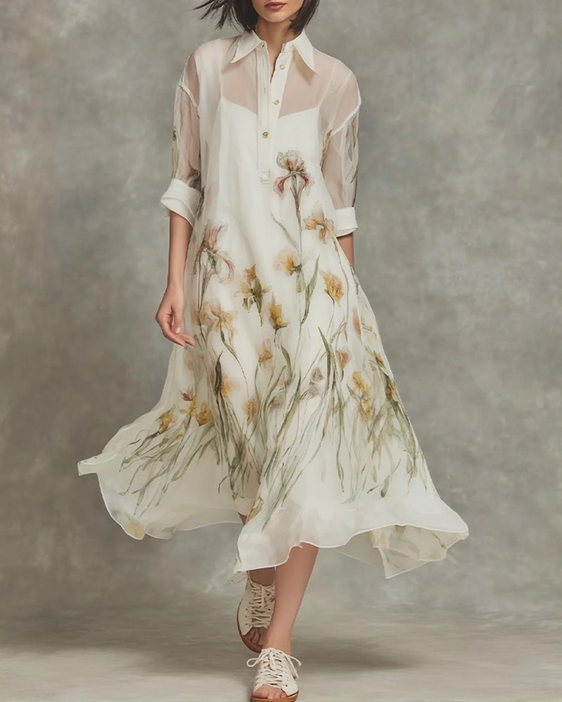 Spaghetti Strap Dress + Lapel Cover-Up Set