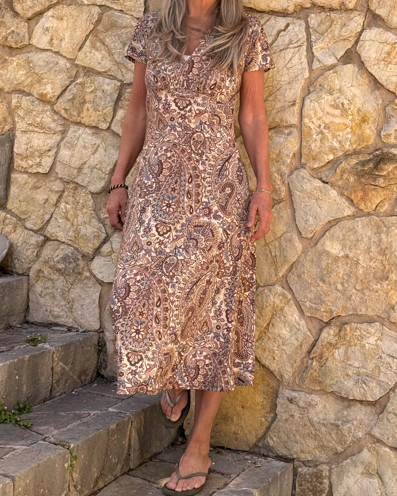 Fashion Print V-Neck Dress