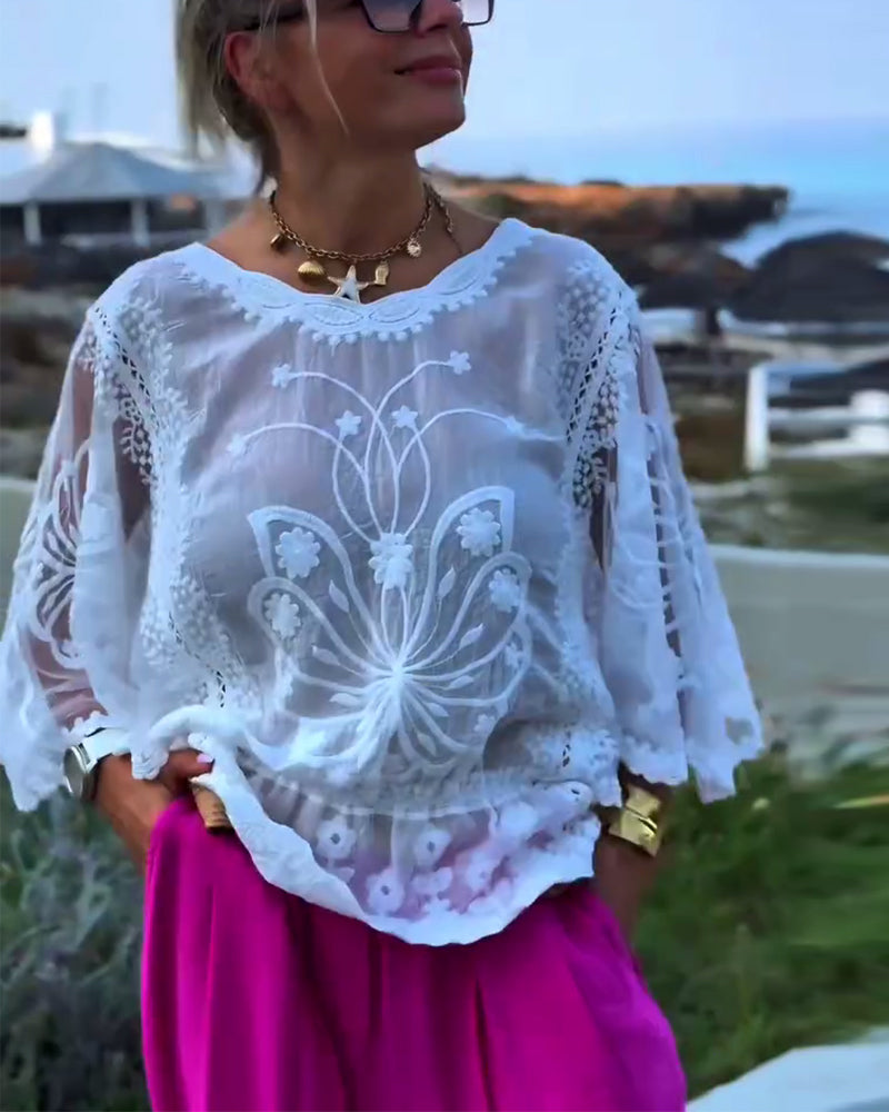 Solid Color Fashionable Blouse