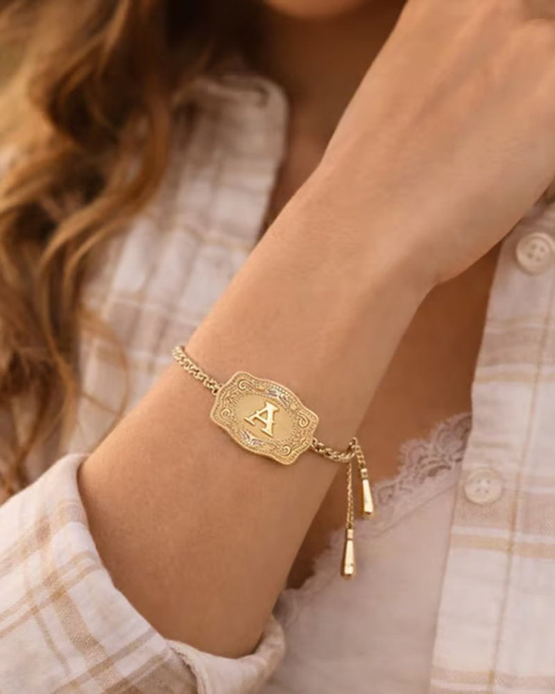 Embossed Letter Bracelet