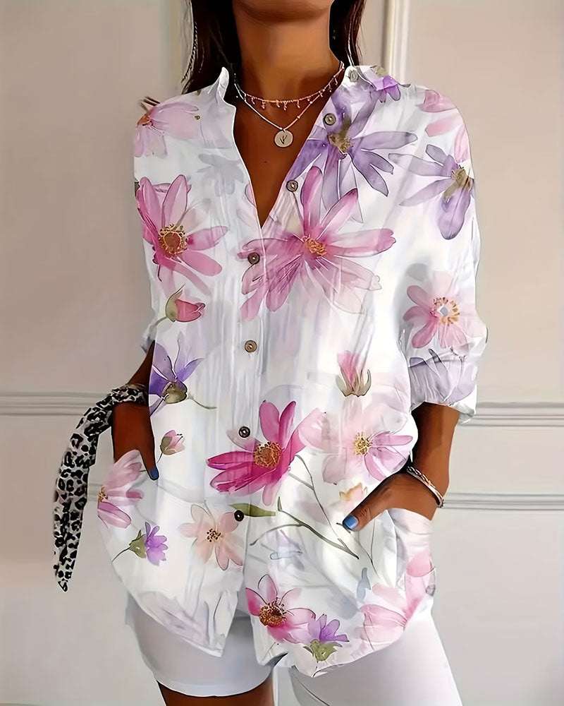 Long Sleeve Floral Print Shirt