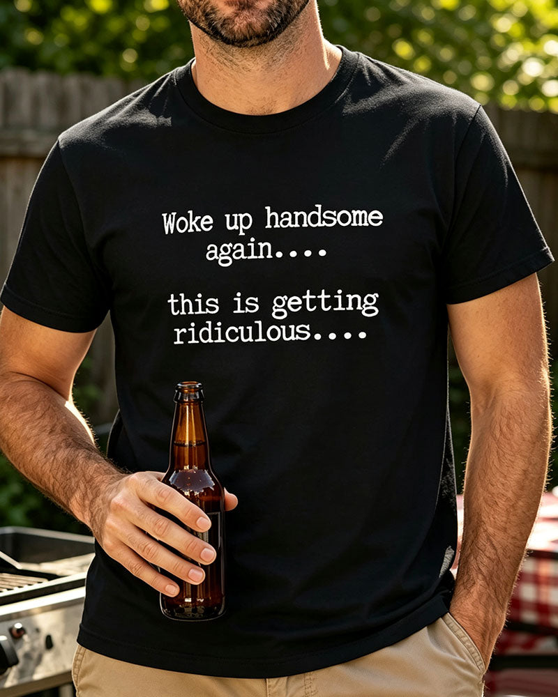 Men's Letter Print Crew Neck T-Shirt