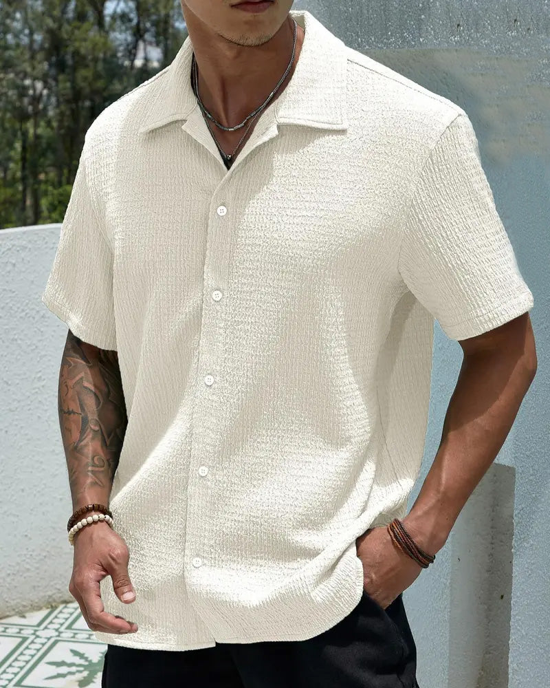 Men's Casual Button-Front Shirt