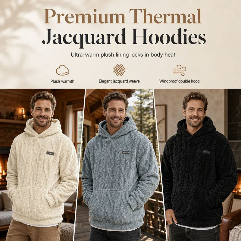 Men's Winter Jacquard Pattern Hoodie