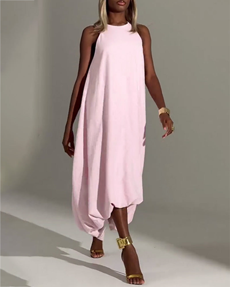 Halter-Neck Sleeveless Tulip Dress