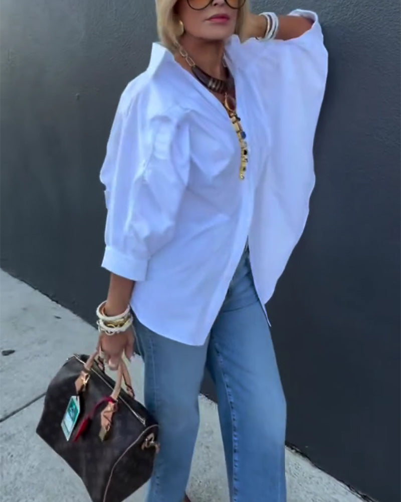 Fashion Loose Fit Collared Shirt