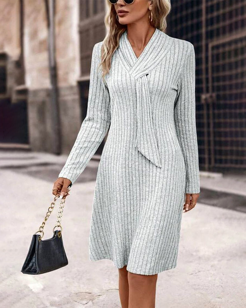 Elegant Solid Color A-Line Dress