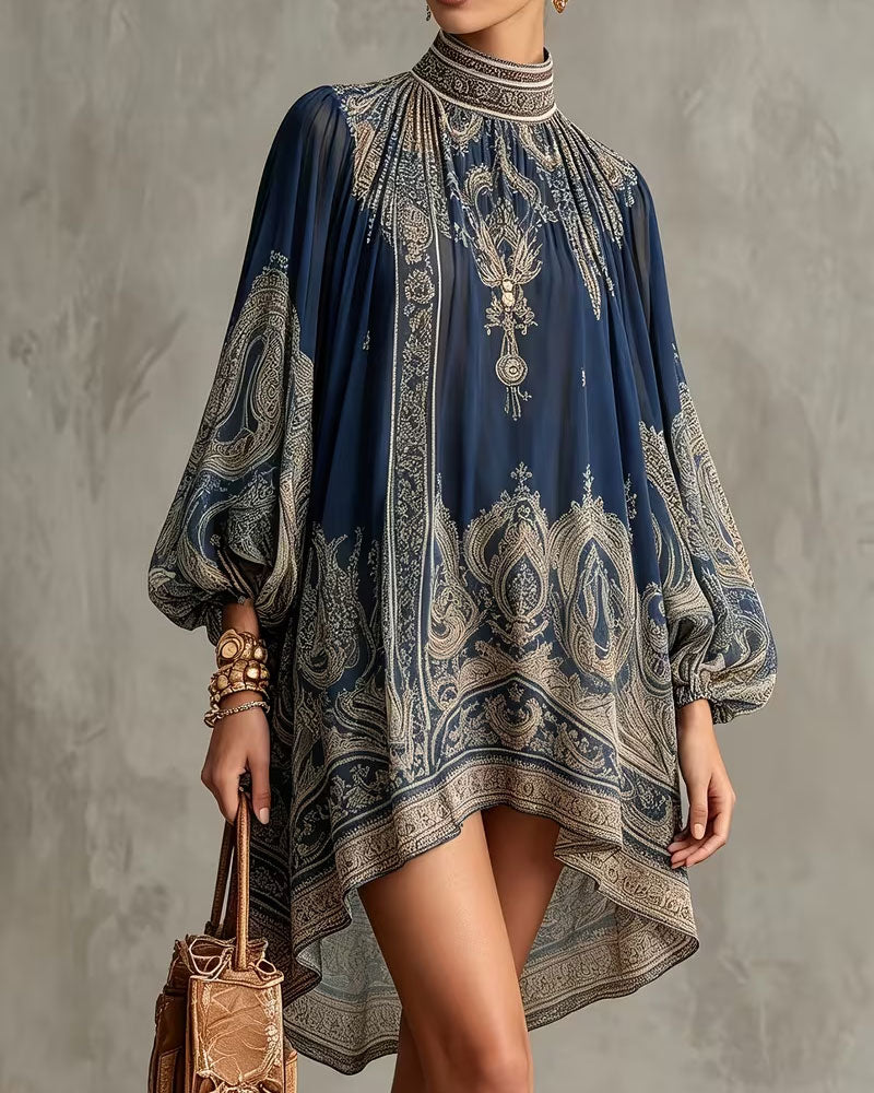 Turtleneck Irregular Casual Dress