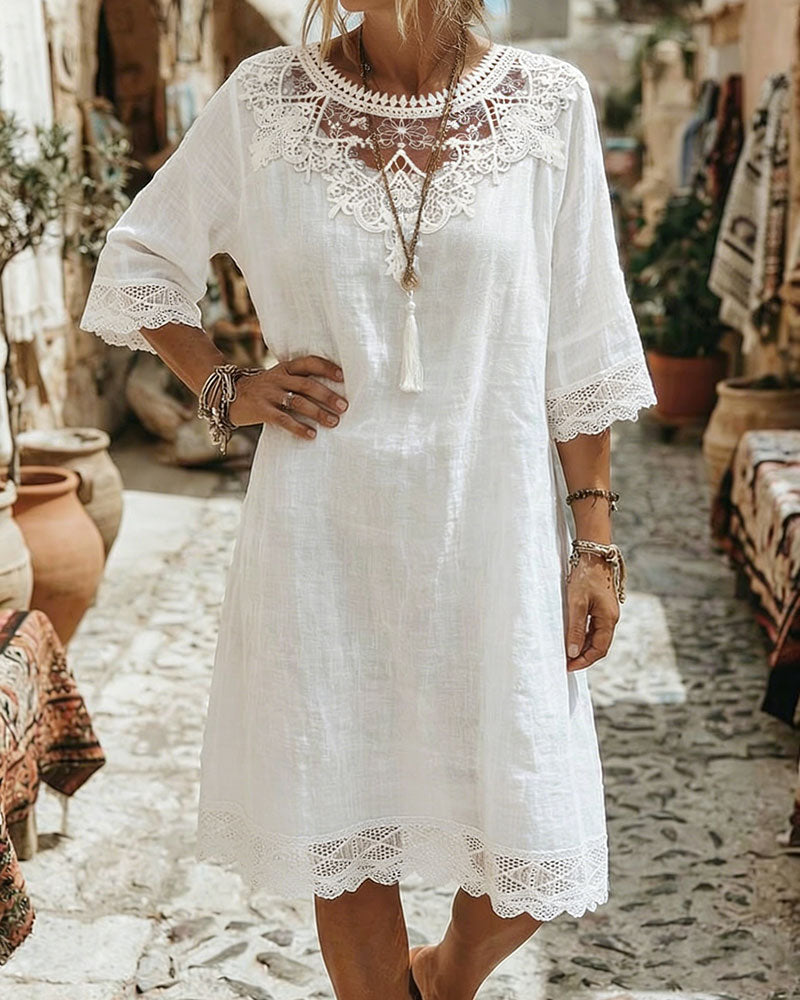 Lace Casual Midi Dress