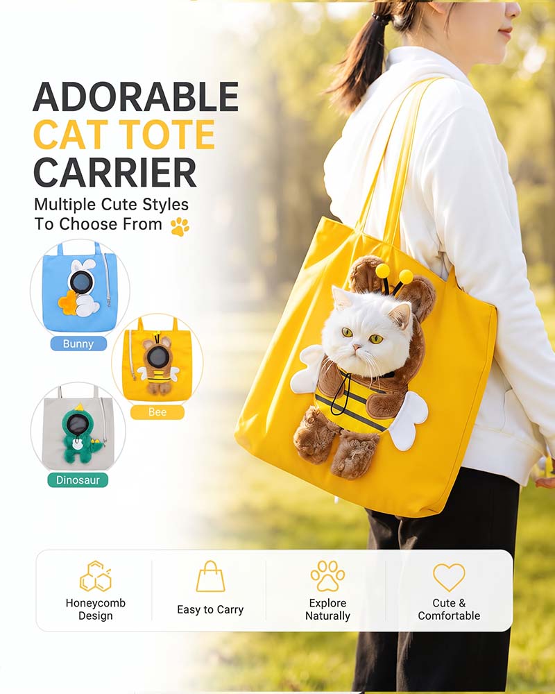 Cute Character Pet Carrier Canvas Tote Bag