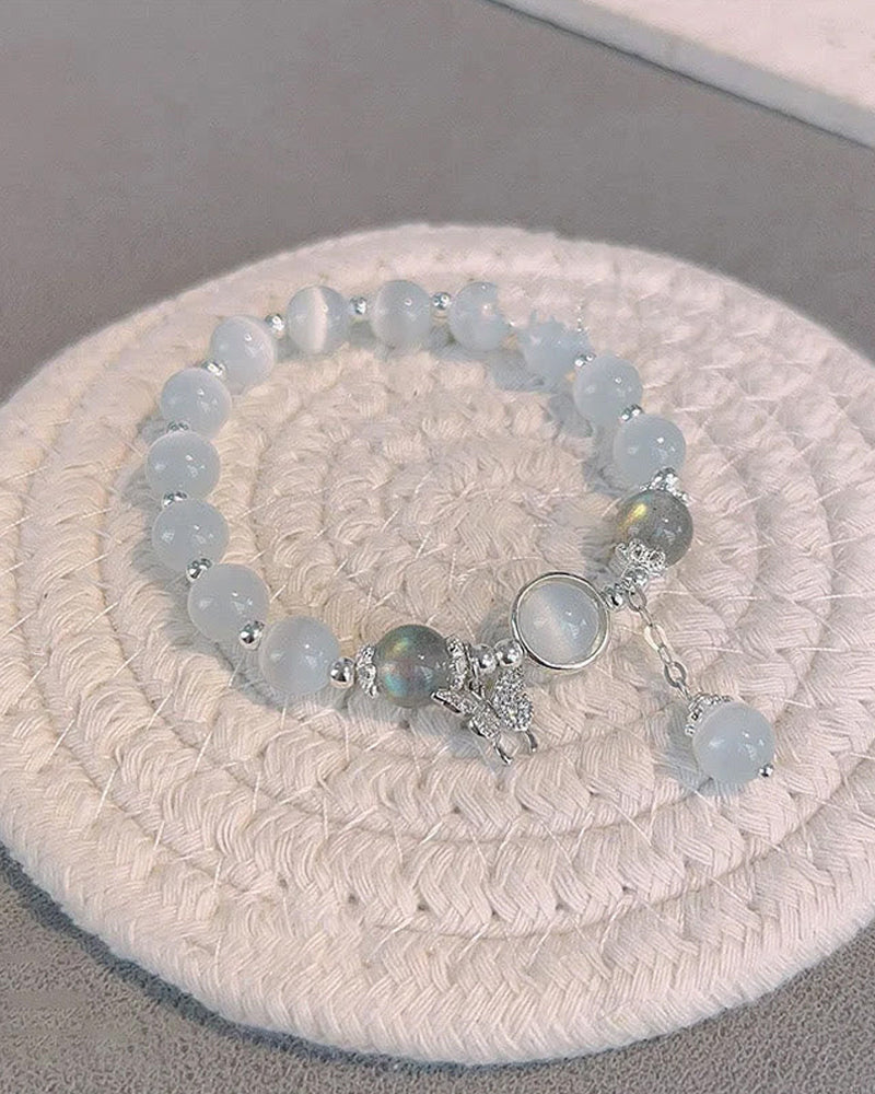 Imitation cat eye crystal butterfly bracelet