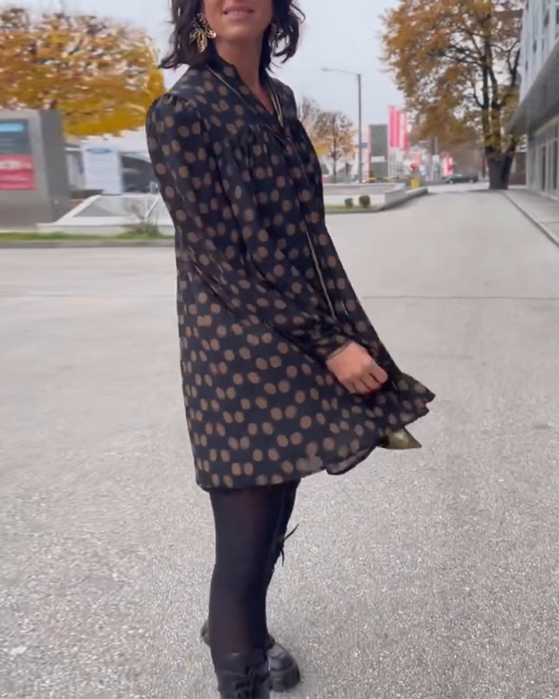 Polka Dot Long Sleeve Dress