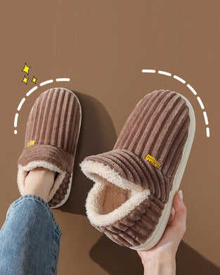 Home warm solid color flat shoes