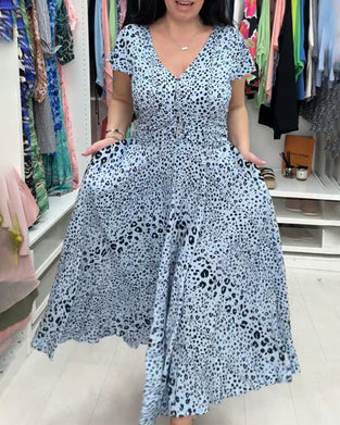 Short Sleeve V-Neck Dress