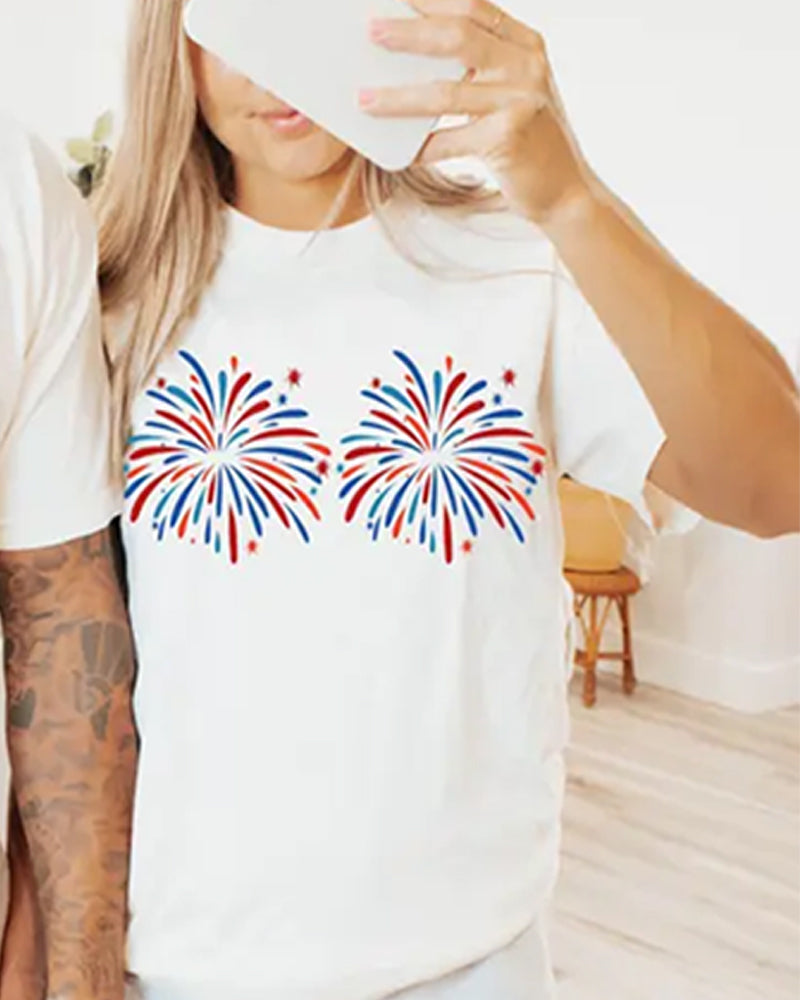 Printed Crew-Neck Casual T-Shirt