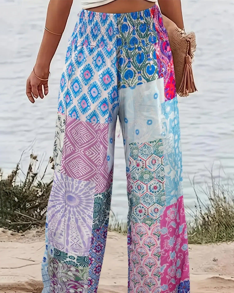 Casual High Waist Print Pant