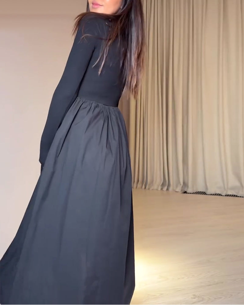 Round Neck Elegant Patchwork Dress