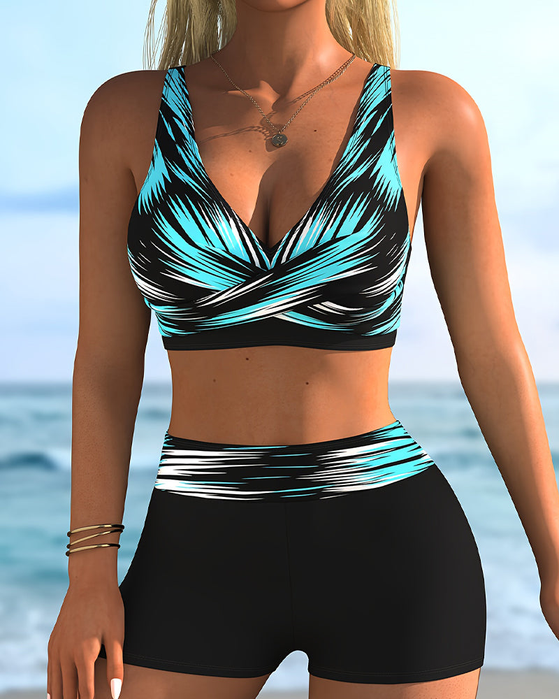 Gradient Cross Boyshort Bikini
